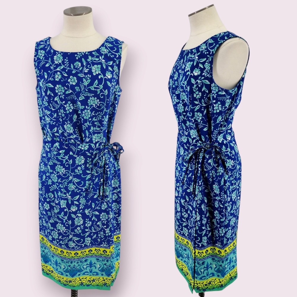 Vtg Hawaiian Dress 12 Tropical Retro‎ Tiki Vacation Cruise Beach Bright Colorful